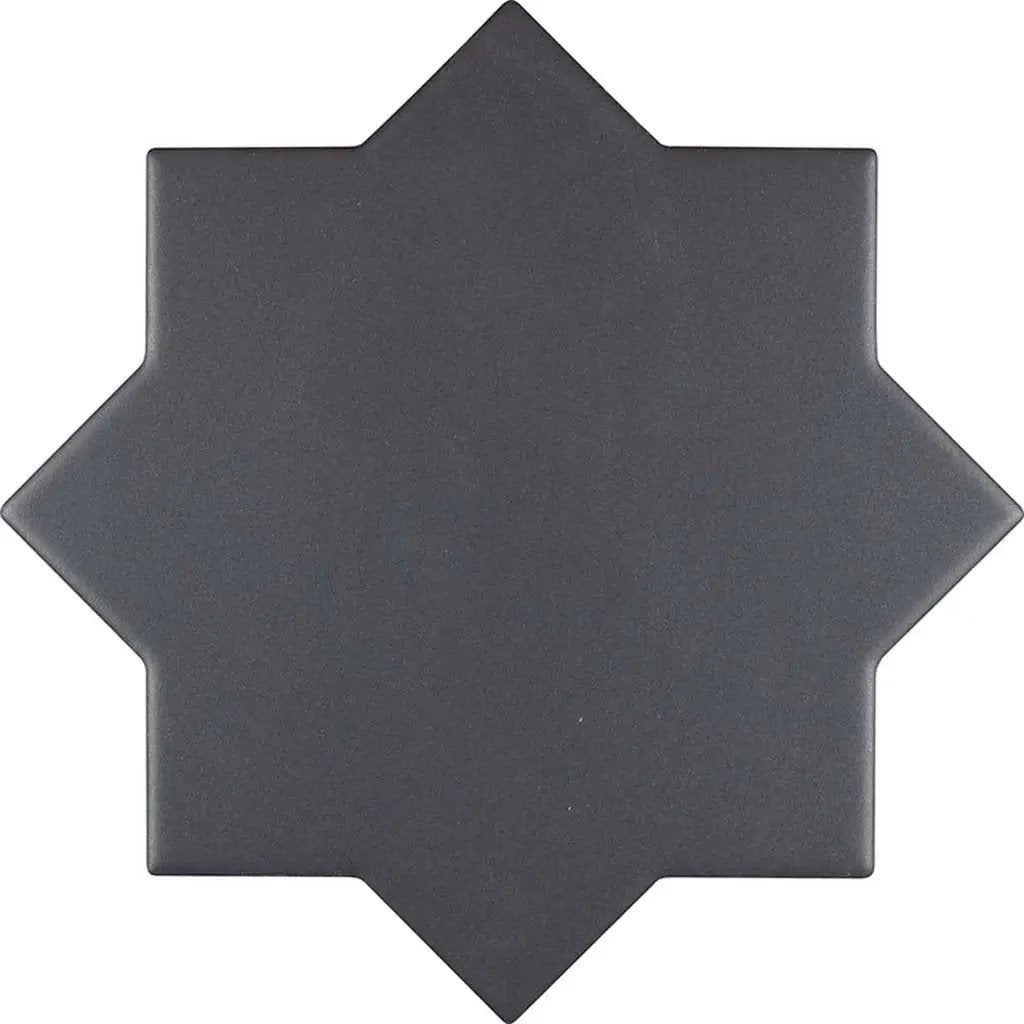 Black 5x5 Matte Star Ceramic Tile (27 pack, 5.37 sq ft/case) by Apollo Tile
