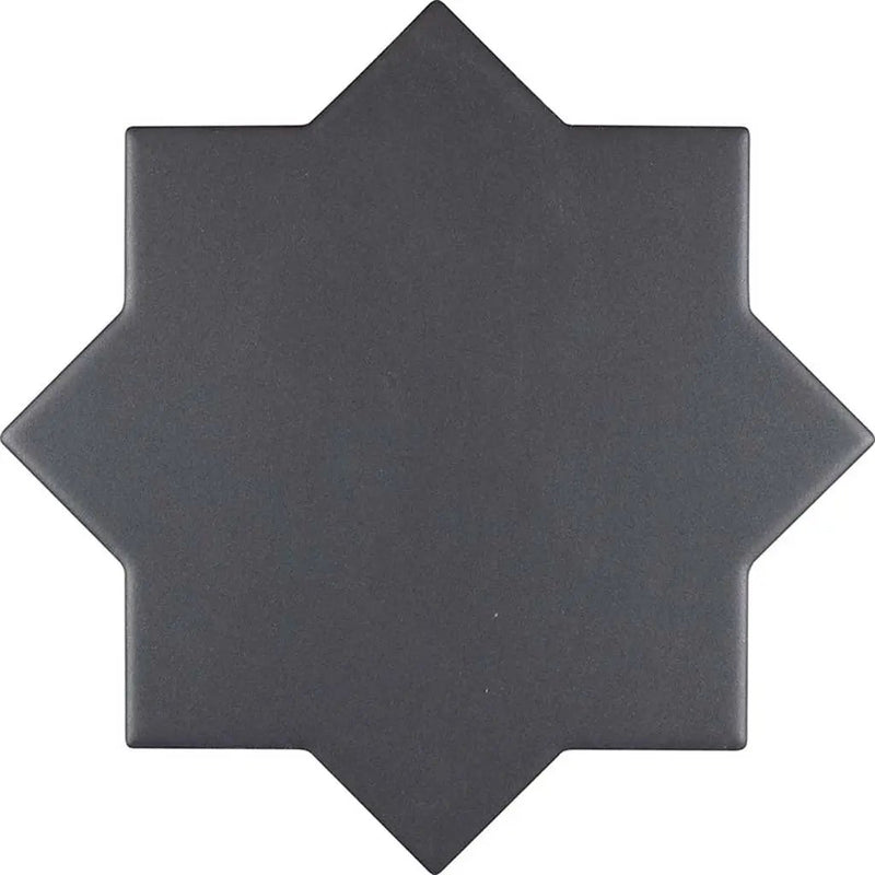 Black 5x5 Matte Star Ceramic Tile (27 pack, 5.37 sq ft/case) by Apollo Tile