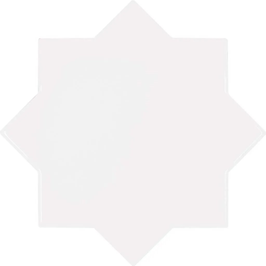 Pearl White 5x5 Glossy Star Ceramic Tile (27 pack, 5.37 sq ft/case) by Apollo Tile