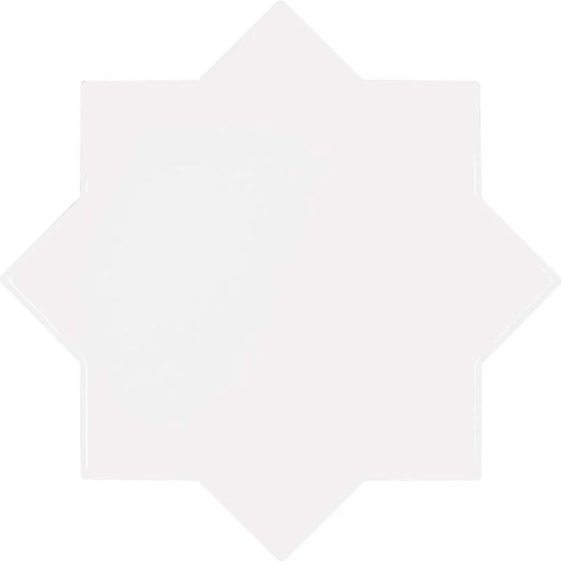 Pearl White 5x5 Glossy Star Ceramic Tile (27 pack, 5.37 sq ft/case) by Apollo Tile