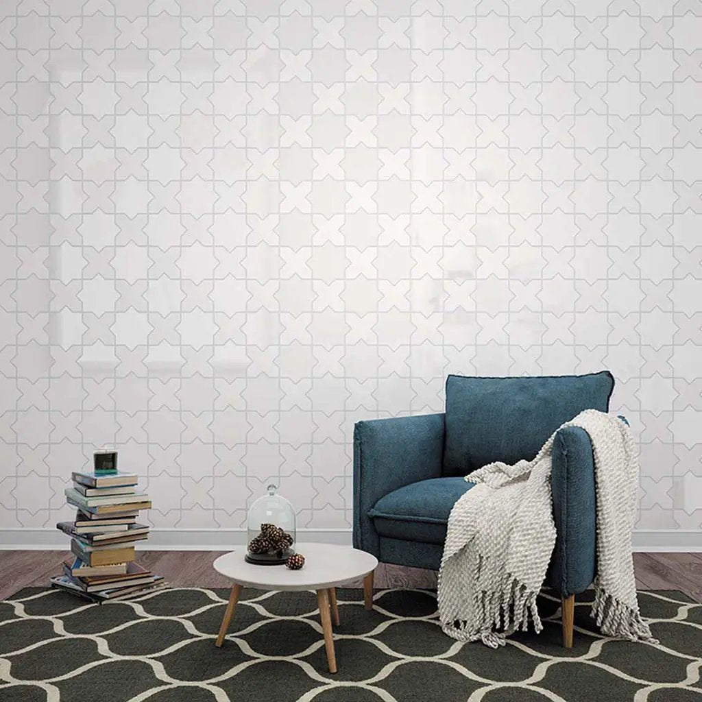 Pearl White 5x5 Glossy Star Ceramic Tile (27 pack, 5.37 sq ft/case) by Apollo Tile