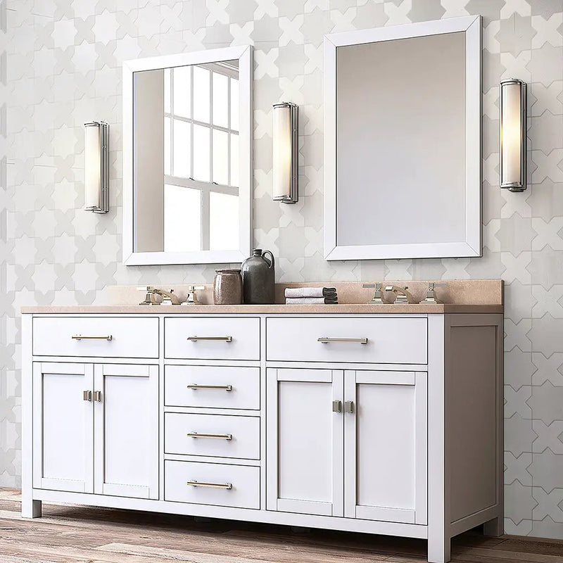 White 5x5 Matte Cross Ceramic Tile (27 pack, 5.37 sq ft/case) by Apollo Tile