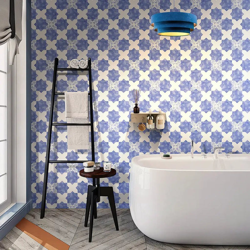 Cornflower Blue 5x5 Matte Star Ceramic Tile (27 pack, 5.37 sq ft/case) by Apollo Tile