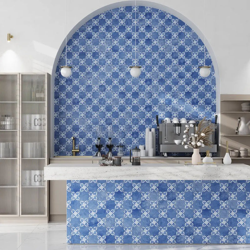 Cornflower Blue 5x5 Matte Star Ceramic Tile (27 pack, 5.37 sq ft/case) by Apollo Tile