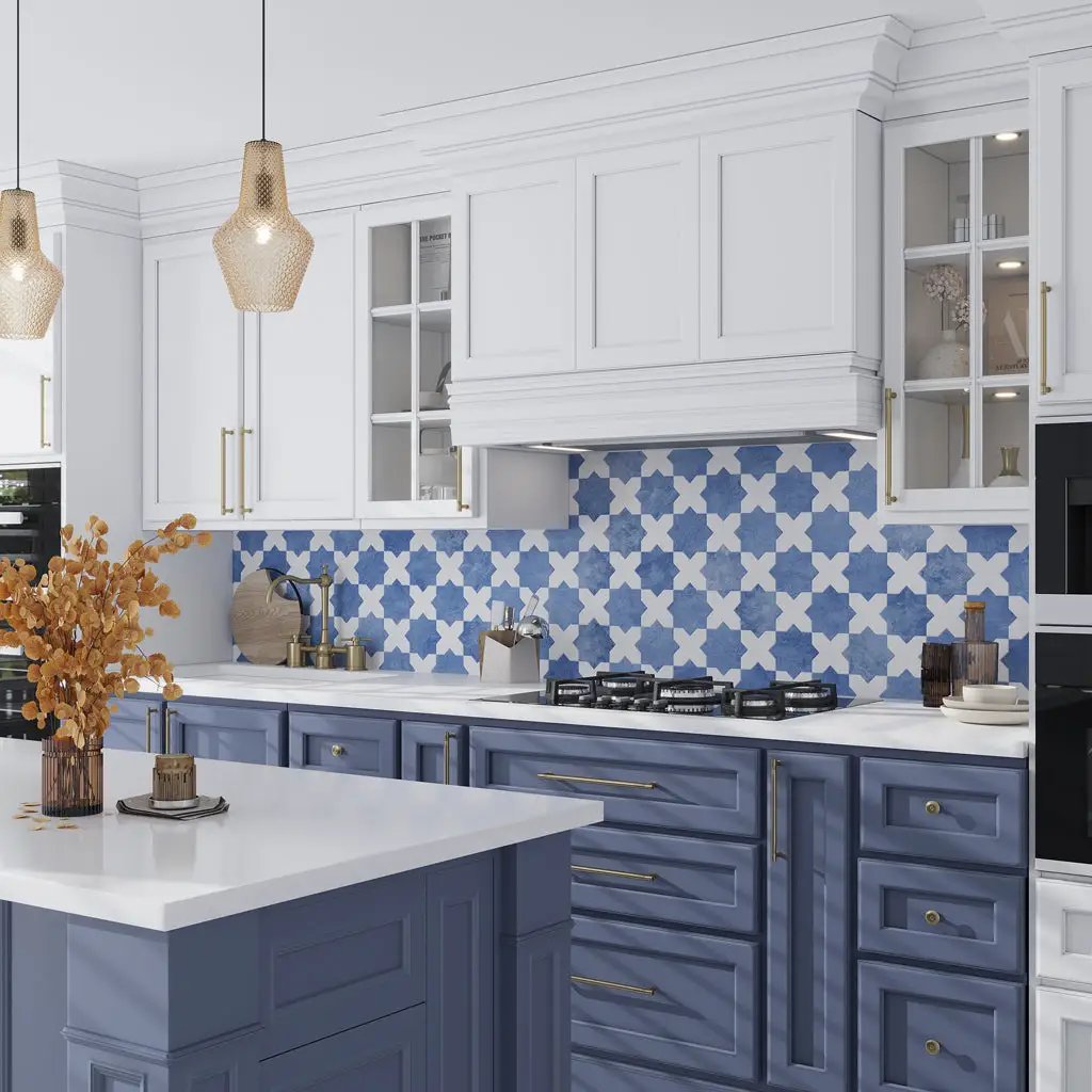 Cornflower Blue 5x5 Matte Star Ceramic Tile (27 pack, 5.37 sq ft/case) by Apollo Tile