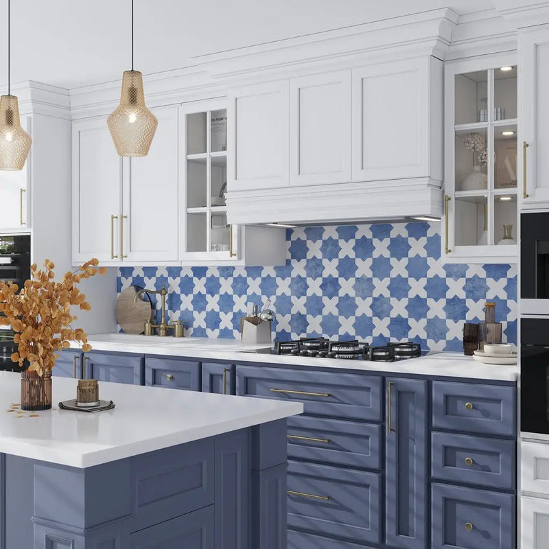 Cornflower Blue 5x5 Matte Star Ceramic Tile (27 pack, 5.37 sq ft/case) by Apollo Tile