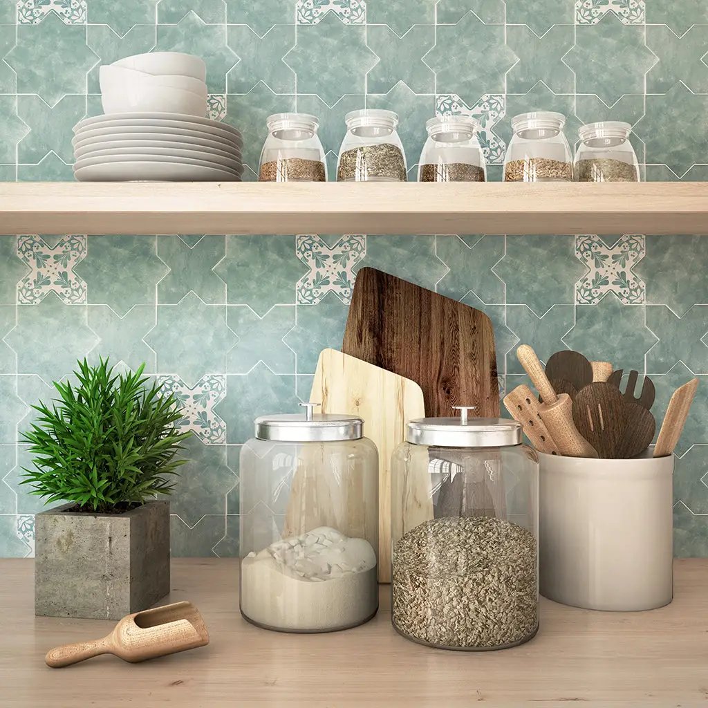 Pistachio Green 5x5 Matte Cross Ceramic Tile (27 pack, 5.37 sq ft/case) by Apollo Tile