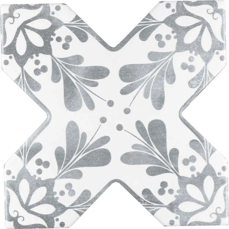 Light Gray 5x5 Matte Ceramic Cross Deco Tile (27 pack, 5.37 sq ft/case) by Apollo Tile