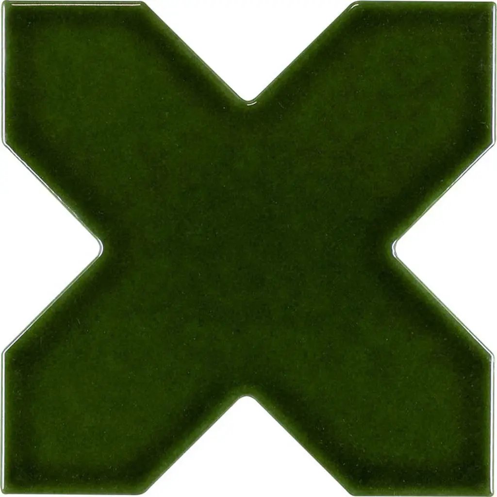 Dark Green 5x5 Glossy Cross Ceramic Tile (27 pack, 5.37 sq ft/case) by Apollo Tile