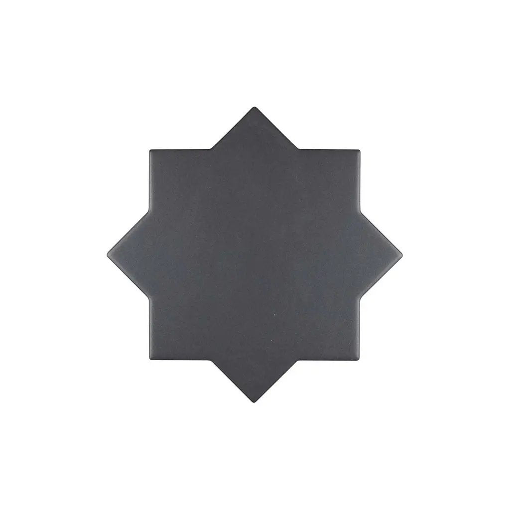 Black 5x5 Matte Star Ceramic Tile (27 pack, 5.37 sq ft/case) by Apollo Tile