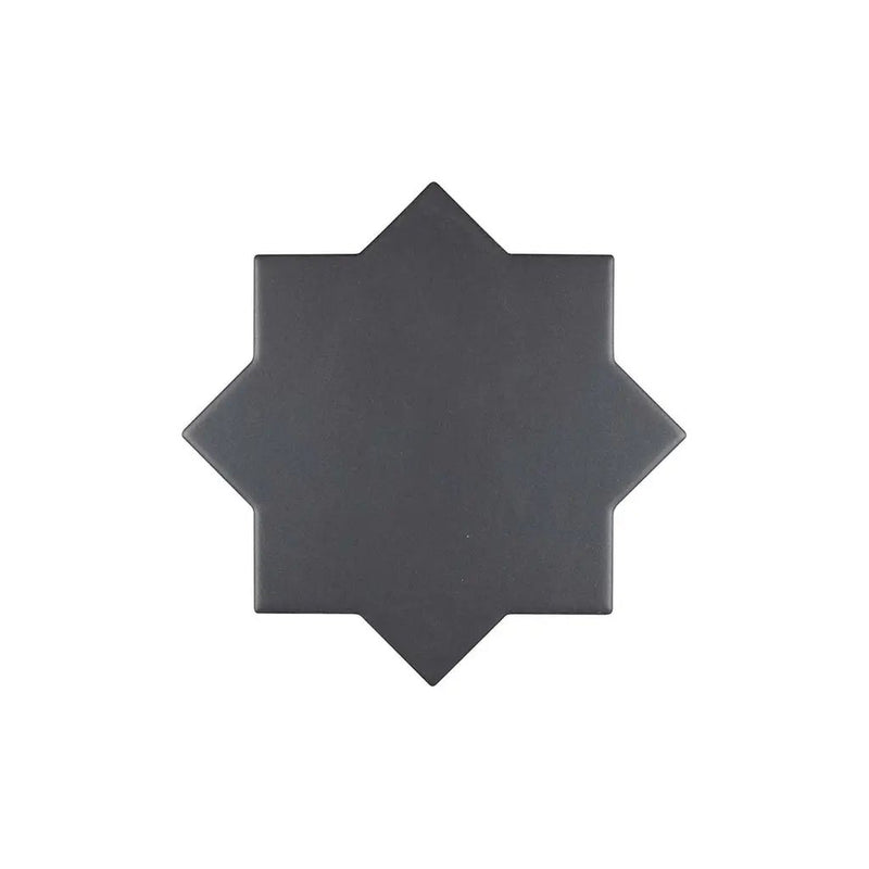 Black 5x5 Matte Star Ceramic Tile (27 pack, 5.37 sq ft/case) by Apollo Tile