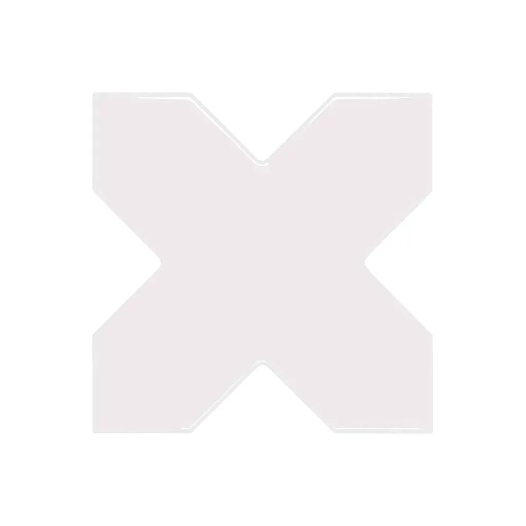 Pearl White 5x5 Glossy Cross Ceramic Tile (27 pack, 5.37 sq ft/case) by Apollo Tile