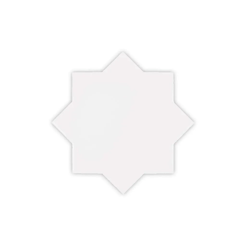 Pearl White 5x5 Glossy Star Ceramic Tile (27 pack, 5.37 sq ft/case) by Apollo Tile