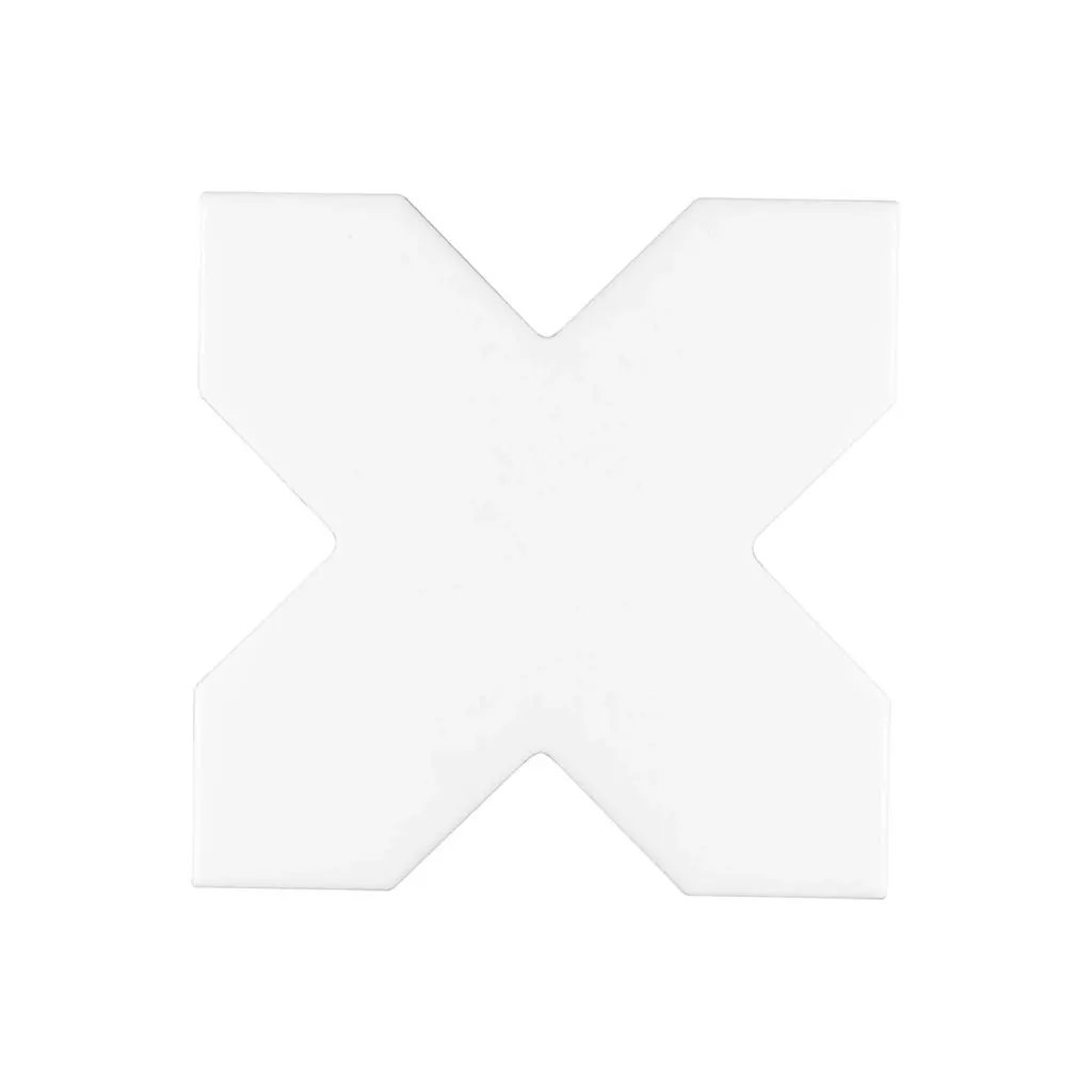 White 5x5 Matte Cross Ceramic Tile (27 pack, 5.37 sq ft/case) by Apollo Tile