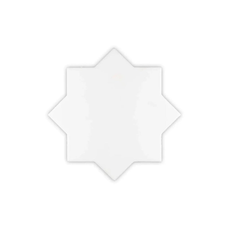 White 5x5 Matte Star Ceramic Tile (27 pack, 5.37 sq ft/case) by Apollo Tile