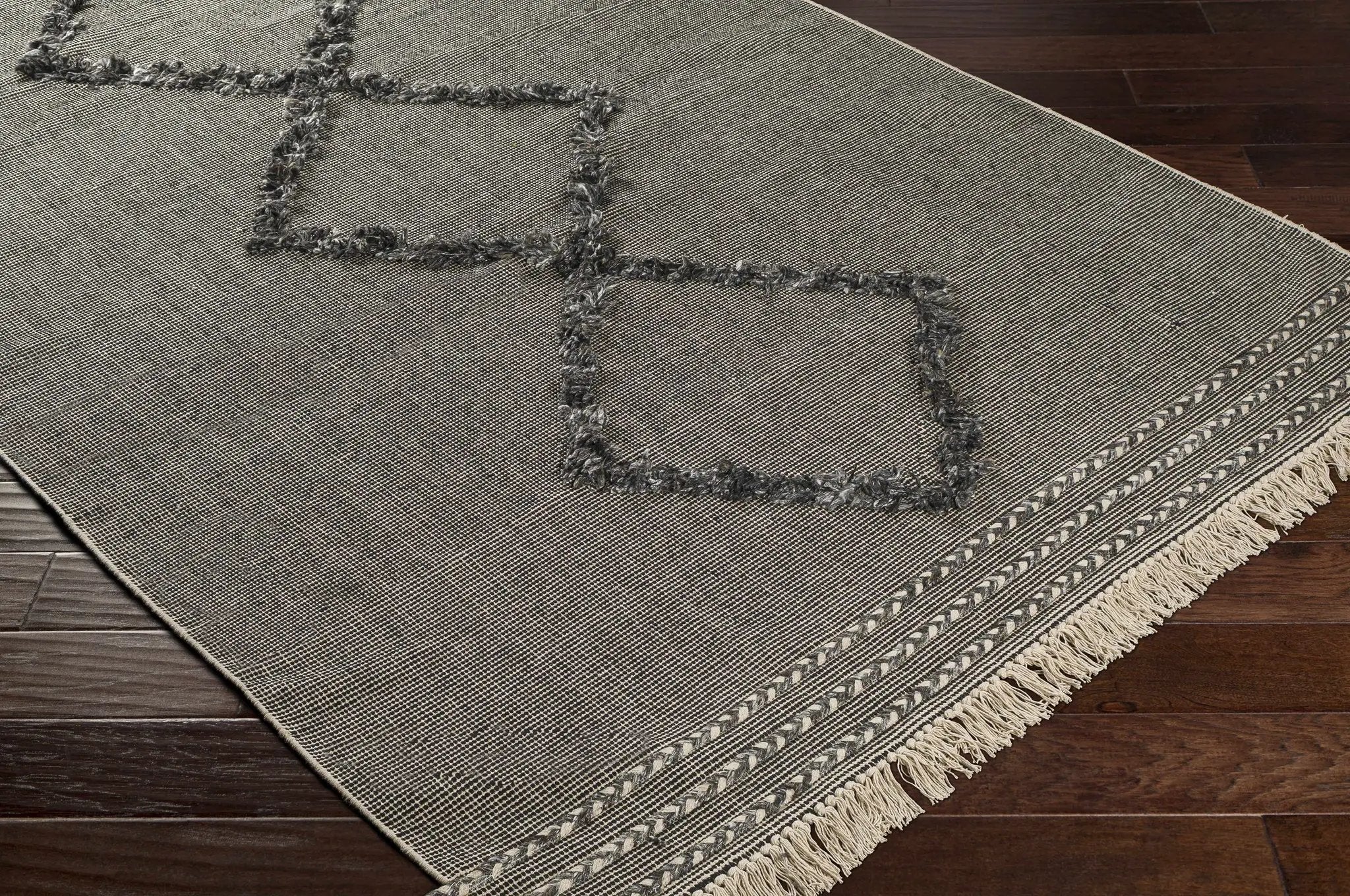 Mossman Brown Diamond High-Low Rug - Clearance by Boutique Rugs
