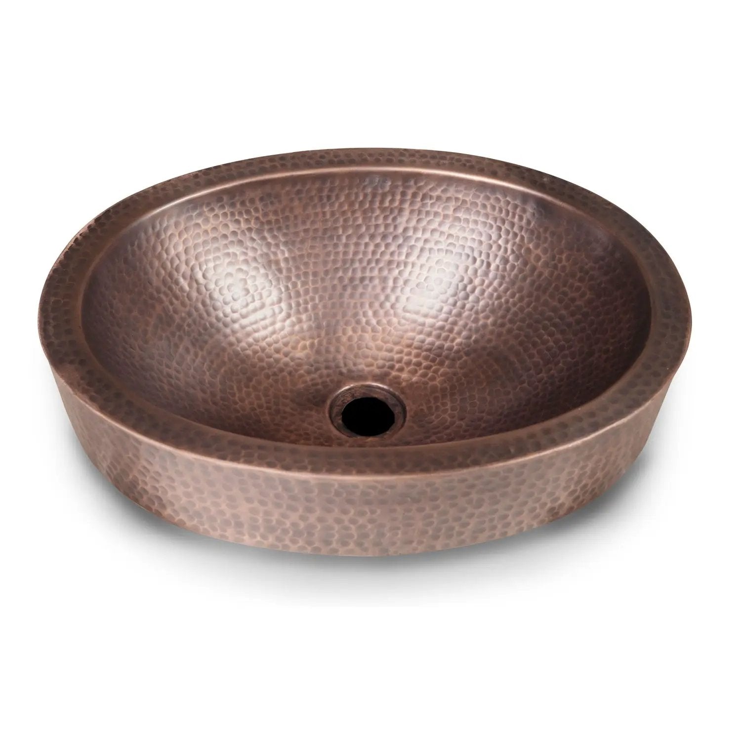 Oval Hammered Copper Bathroom Sink Drop-in or Vessel by HomePacific
