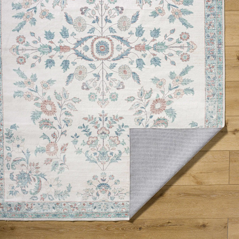 Meyly Pink & Green Washable Area Rug by Boutique Rugs