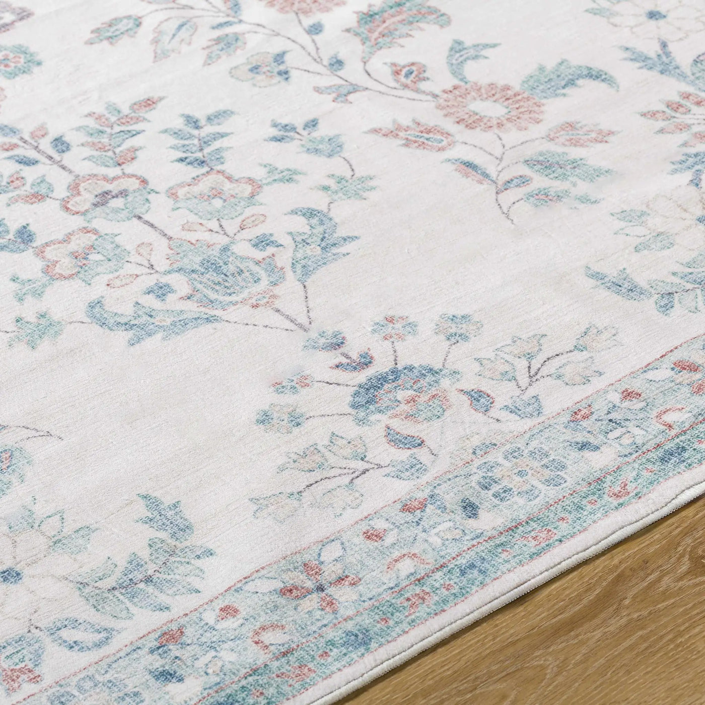 Meyly Pink & Green Washable Area Rug by Boutique Rugs