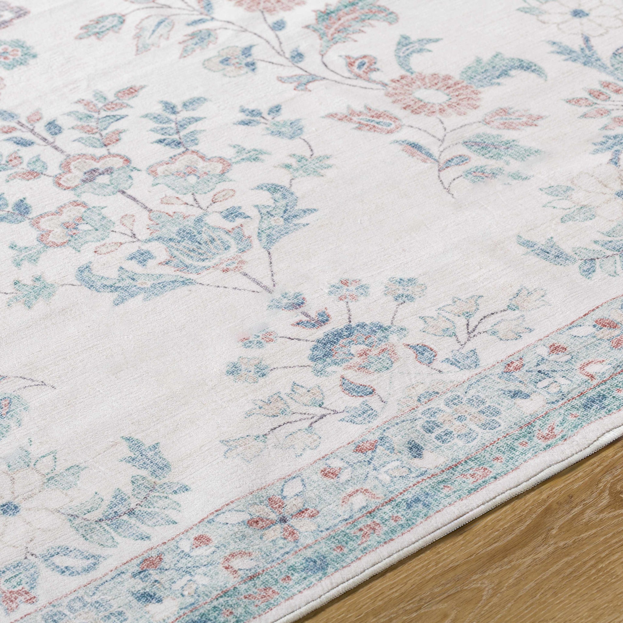 Meyly Pink & Green Washable Area Rug by Boutique Rugs