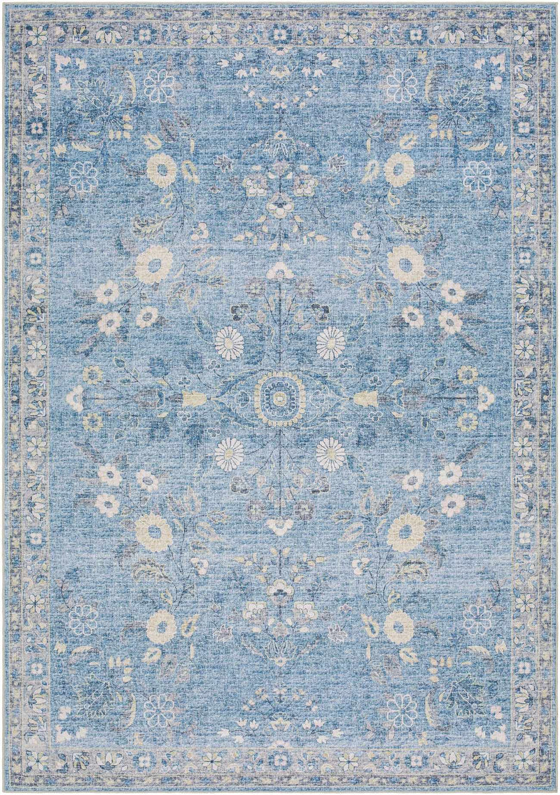 Meyly Blue Washable Area Rug by Boutique Rugs