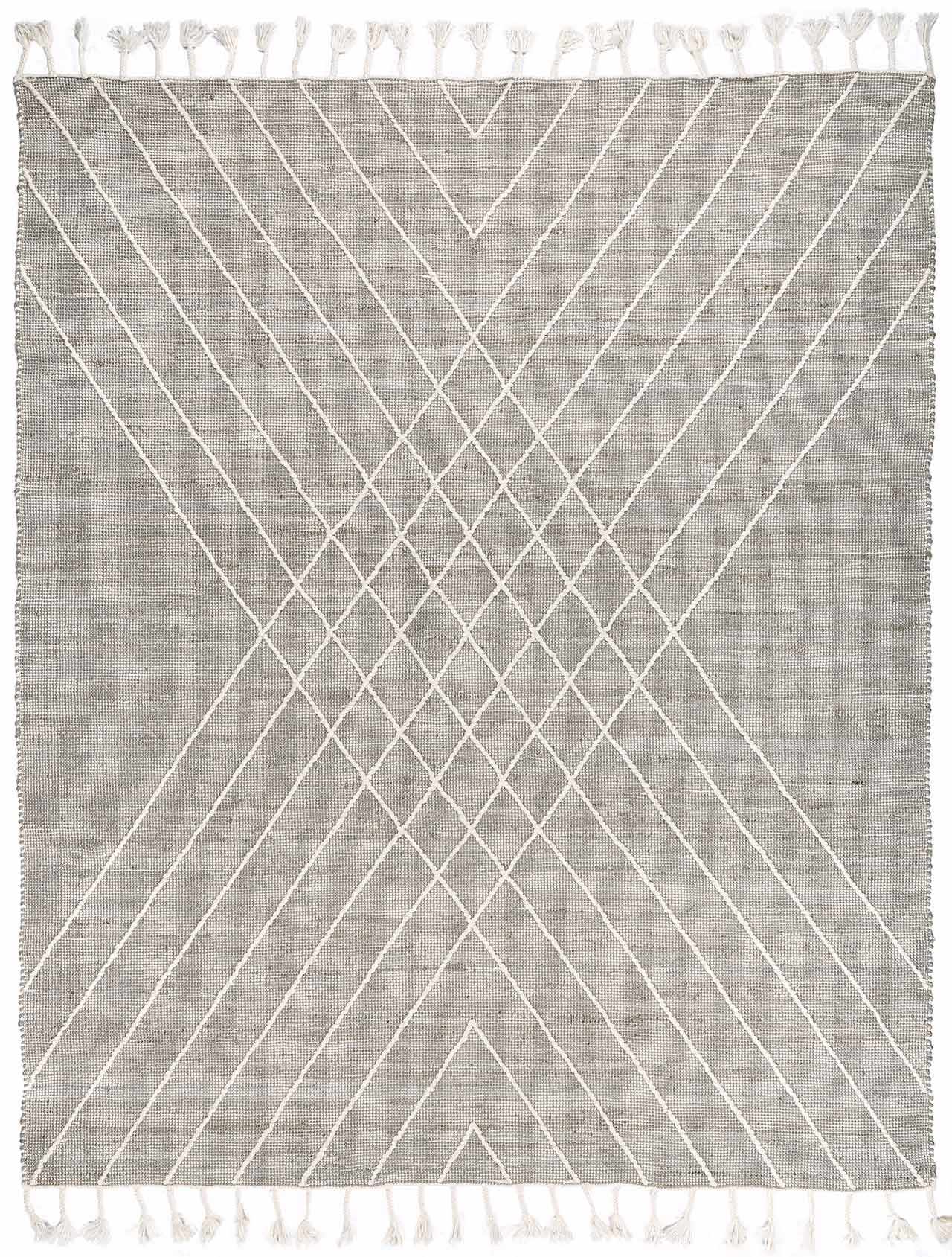Marbletown Jute&Wool Blend Rug with Tassels - Clearance by Boutique Rugs