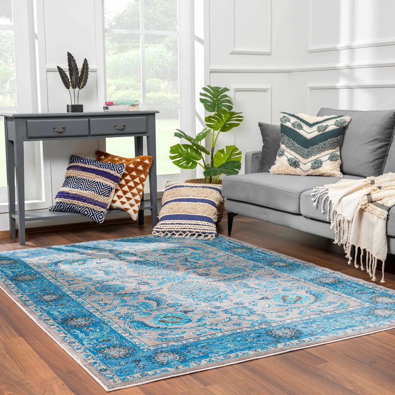 Mardina Turquoise Area Rug - Clearance by Boutique Rugs