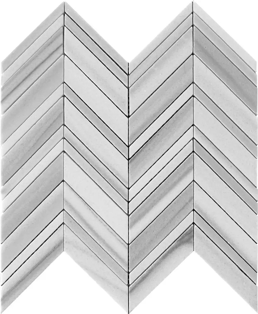 Gray 12x12 Polished Herringbone Equator Marble Mosaic Tile (5 pack, 5.08 sq ft/case) by Apollo Tile