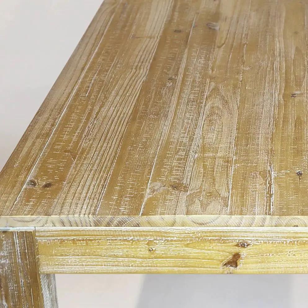 Modern Farmhouse 63-inch Solid Wood Dining Table in Rustic Light Brown Finish by HomePacific