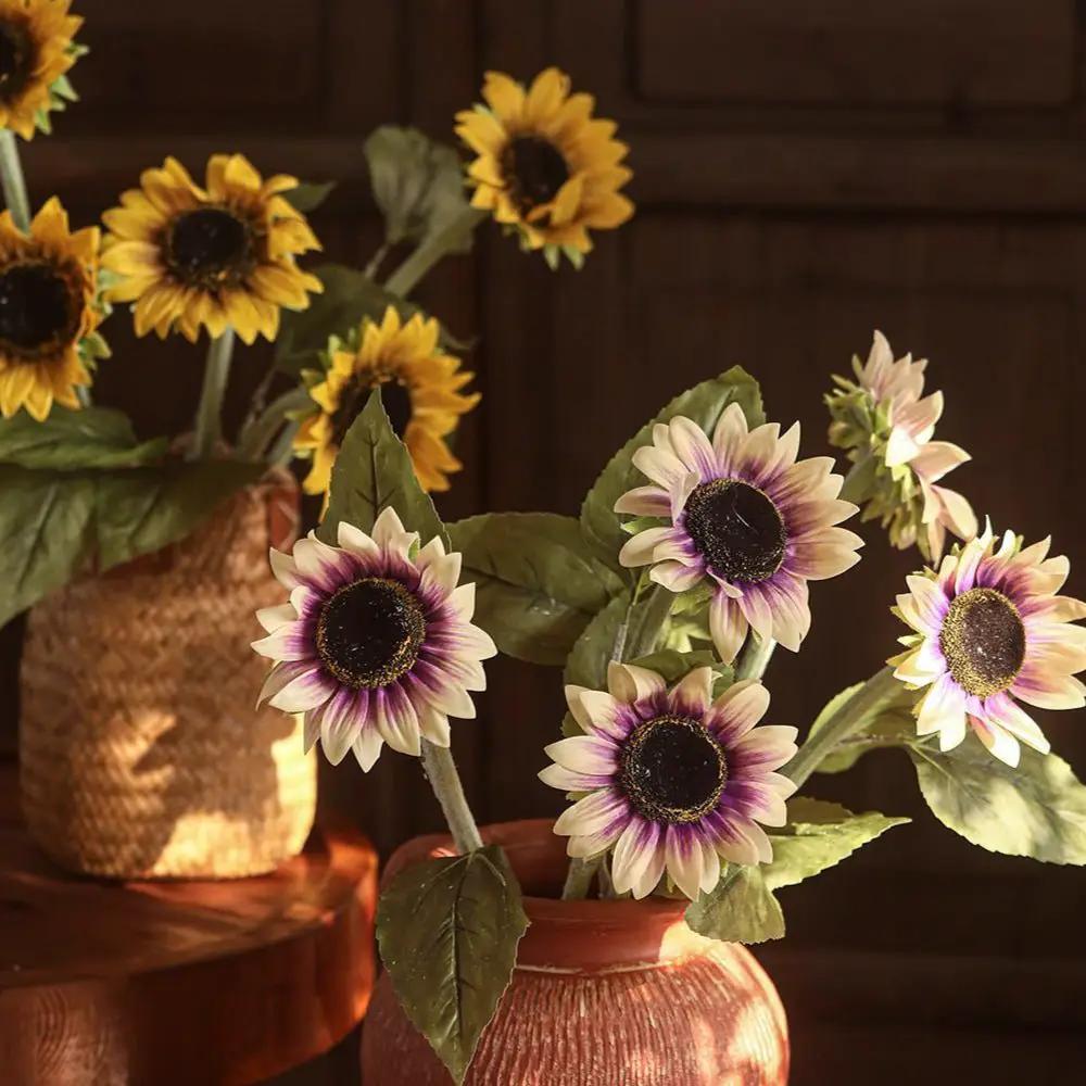 One-Head Artificial Sunflower Stem 19.7" Tall by RusticReach