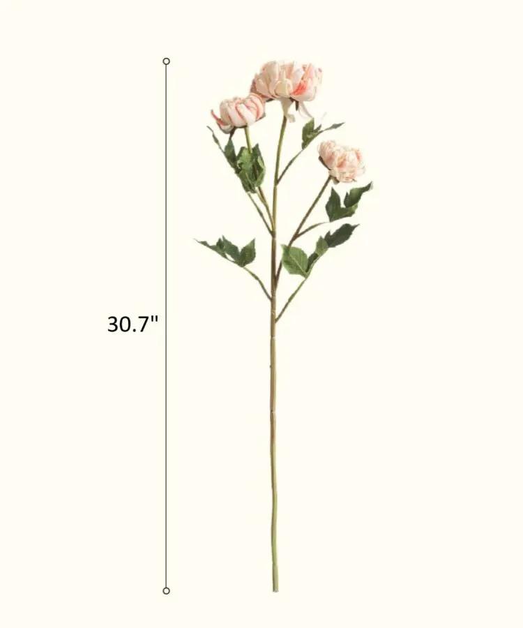 Three-Head Seattle Dahlia Flower Stem 30.7" Tall by RusticReach