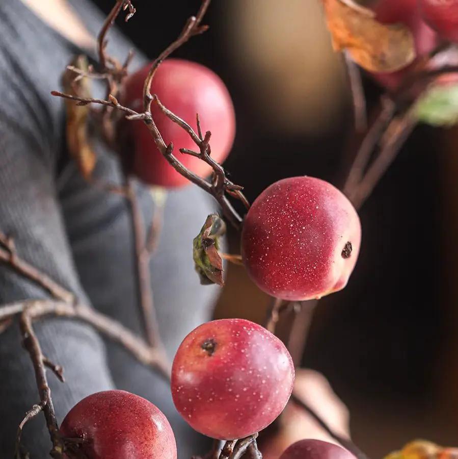 Faux Red Apple Branch Stem 36" Tall by RusticReach