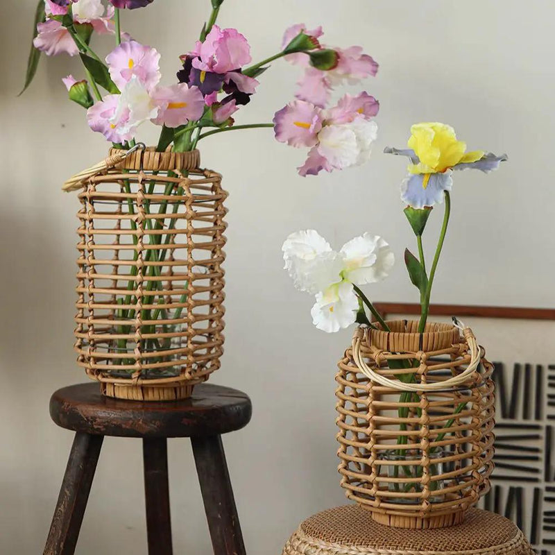 Decorative Bamboo Woven Lantern Holder by RusticReach