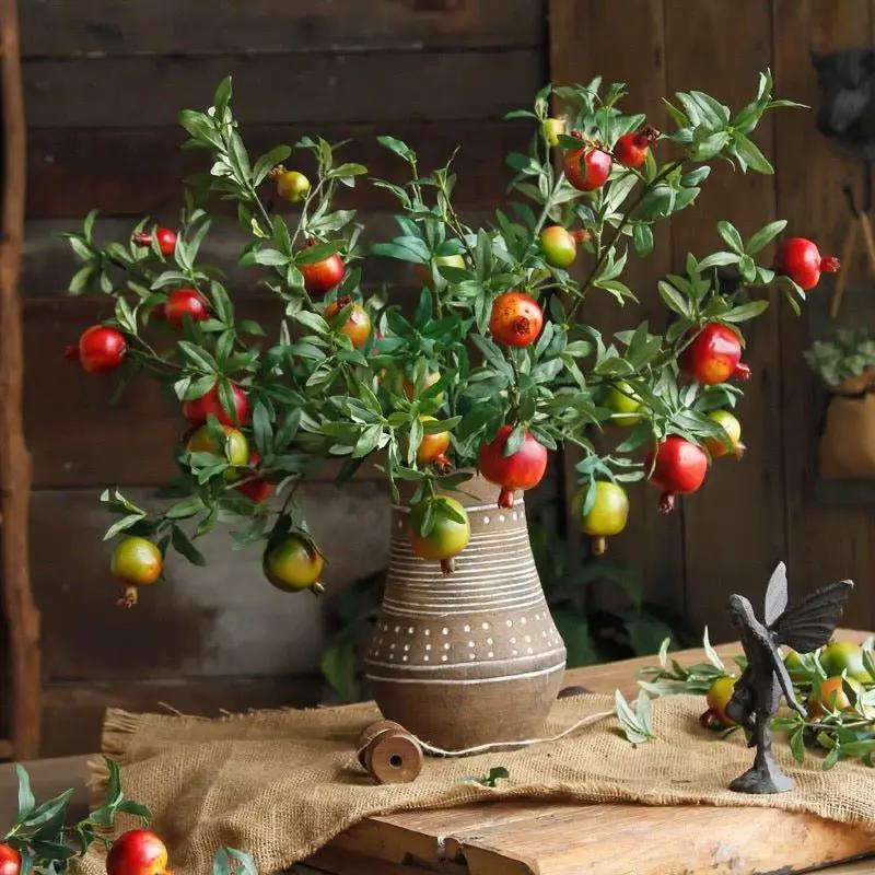 Big Fruit Faux Pomegranate Stem 32" Tall by RusticReach