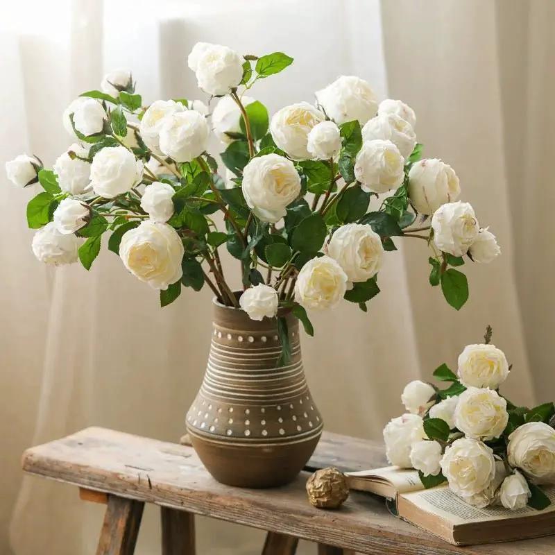 White Cabbage Rose Stem 20.8" Tall by RusticReach