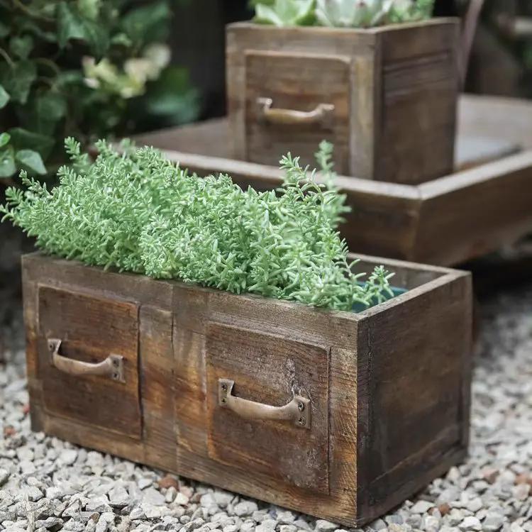 Farmhouse Wooden Box for Succulents or Flowers by RusticReach