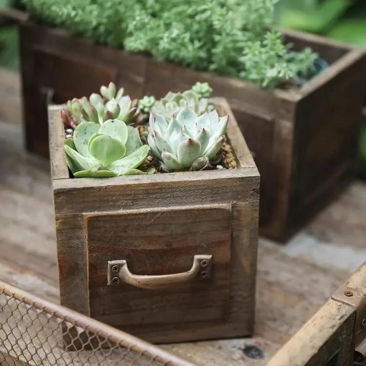 Farmhouse Wooden Box for Succulents or Flowers by RusticReach