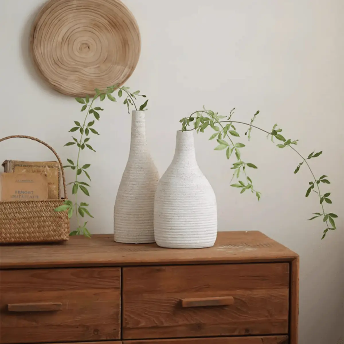 Narrow Neck Vase in White by RusticReach