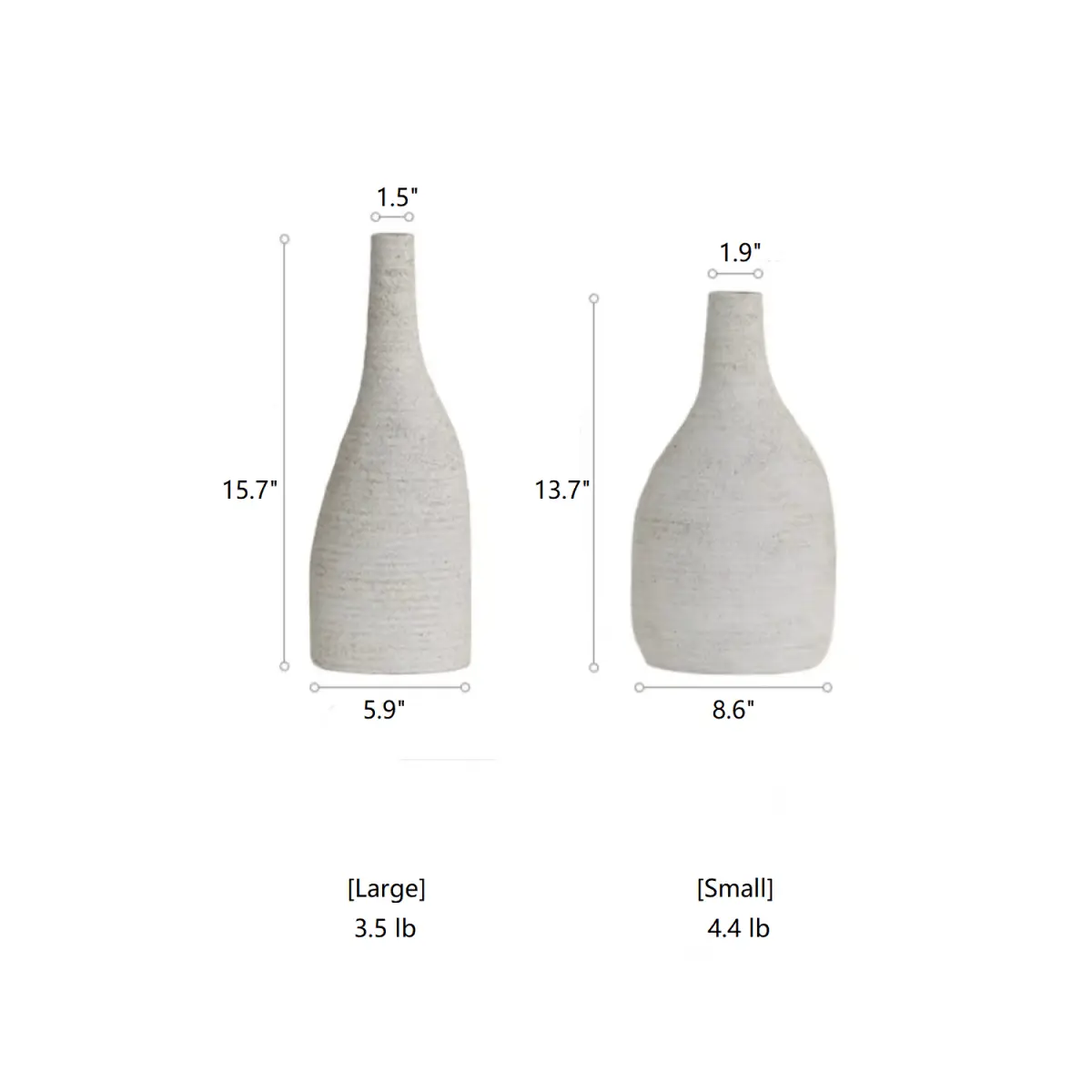 Narrow Neck Vase in White by RusticReach