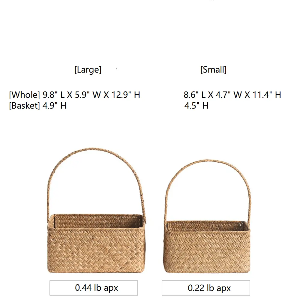 Rectangular Woven Carry Basket Organizer by RusticReach