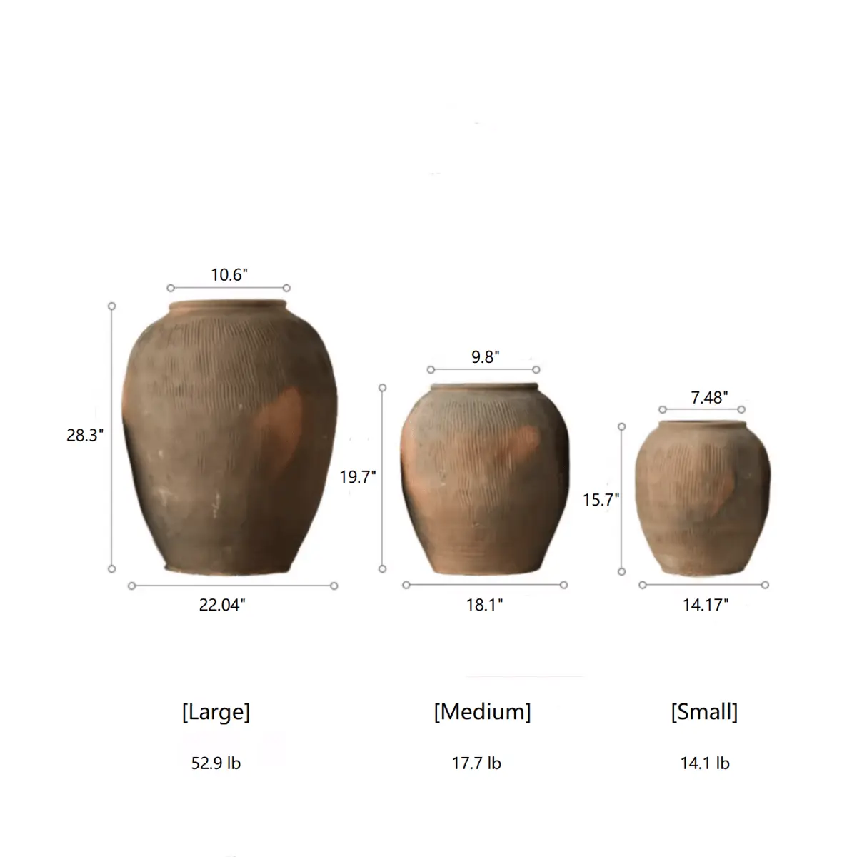 Round Earthenware Brown Pot by RusticReach