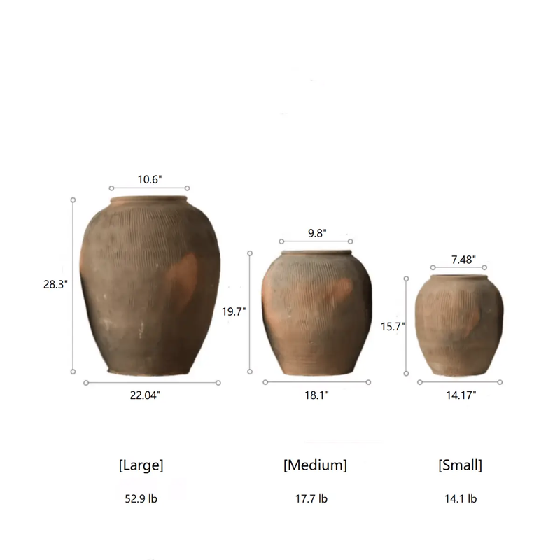 Round Earthenware Brown Pot by RusticReach