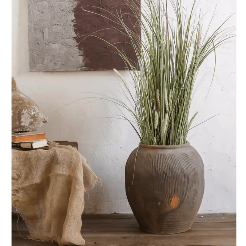 Round Earthenware Brown Pot by RusticReach