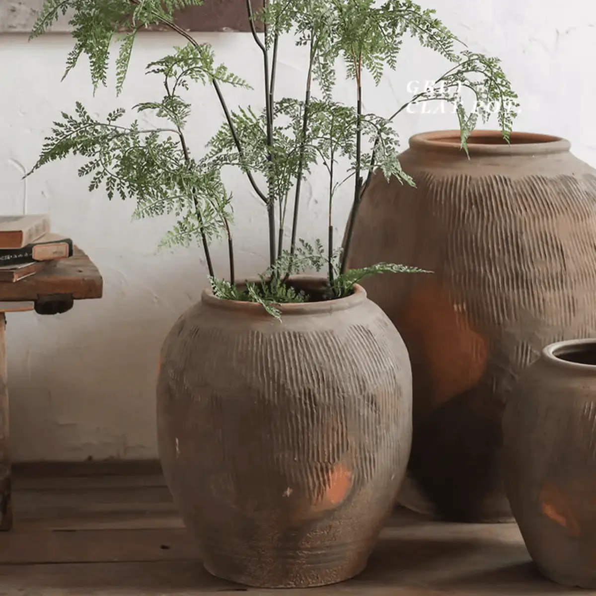 Round Earthenware Brown Pot by RusticReach