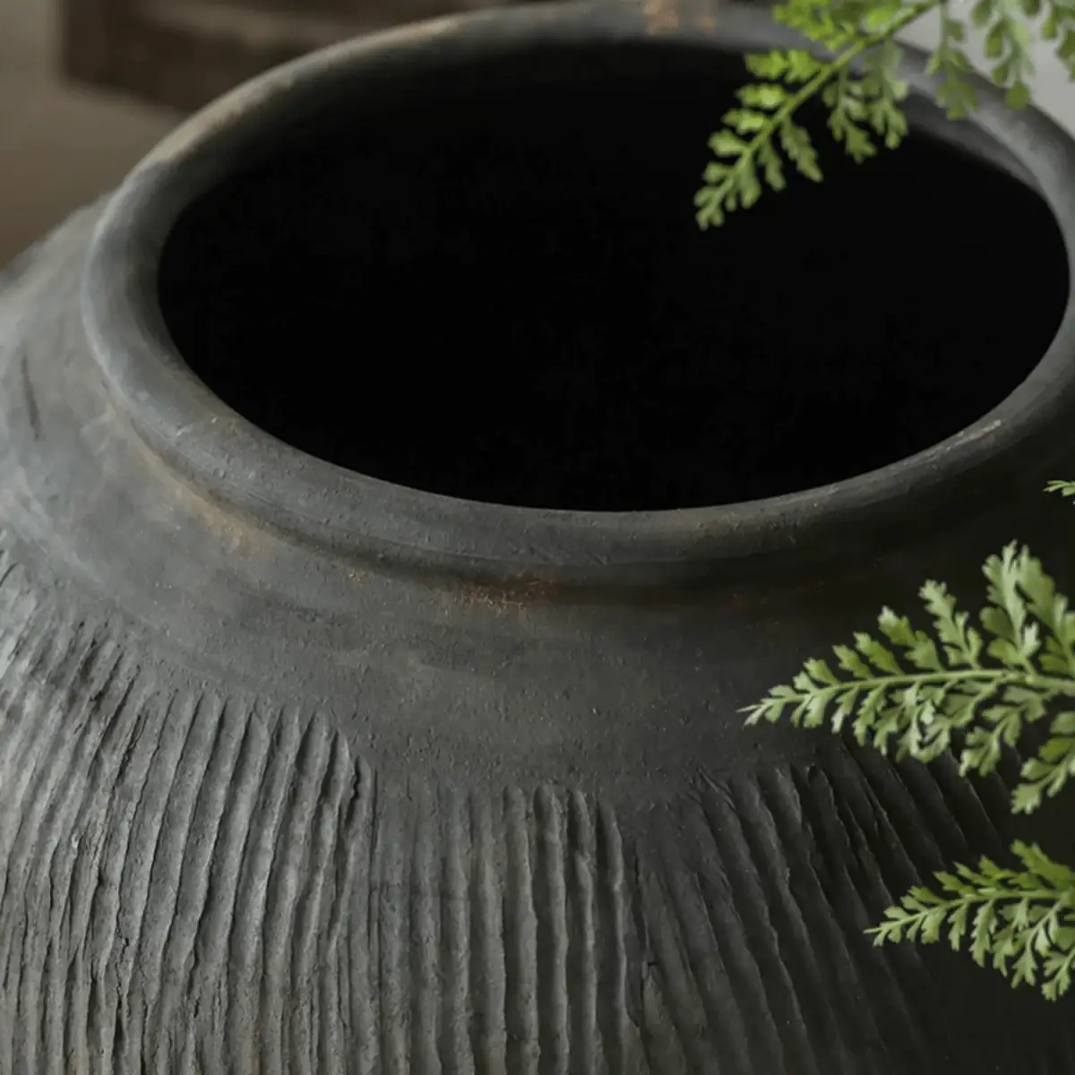 Round Earthenware Gray Pot by RusticReach