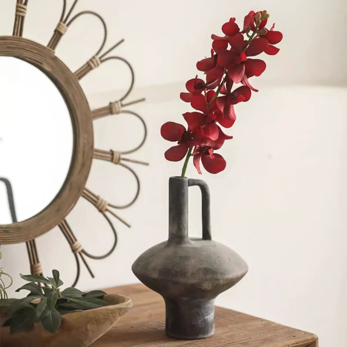 Single Red Orchid Stem 24" Tall by RusticReach