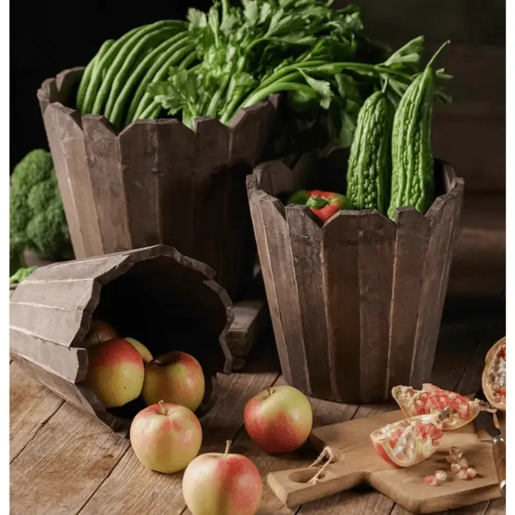 Spliced Solid Wood Planter Round by RusticReach