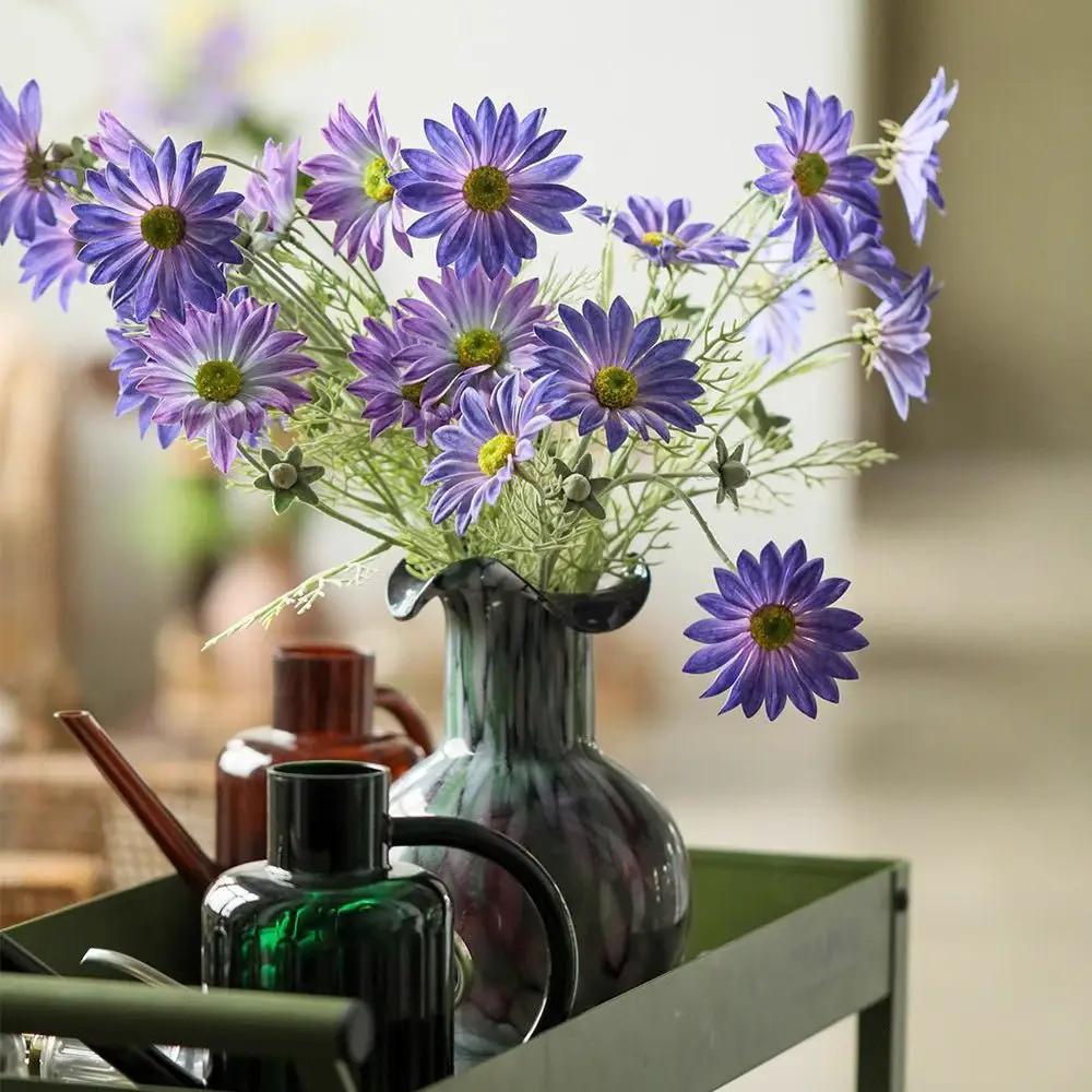Summer Chrysanthemum Flower Stem in Purple 23.6" Tall by RusticReach