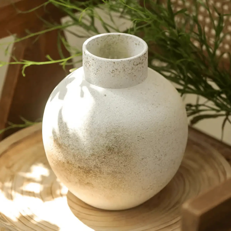 Watertight Coarse Round-Body Ceramic Vase by RusticReach