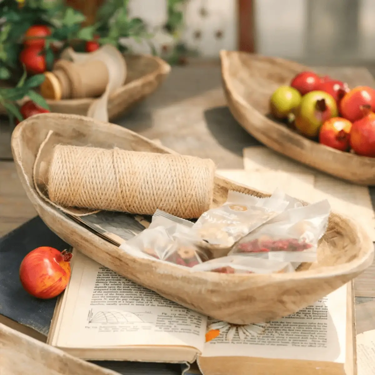 Retro Wooden Boat-Shaped Fruit Platter by RusticReach